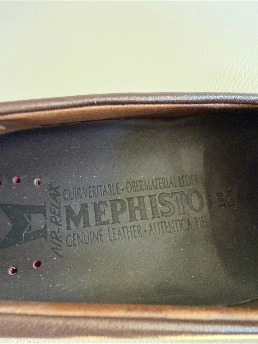 Mephisto Brown Leather Slip-On Loafers